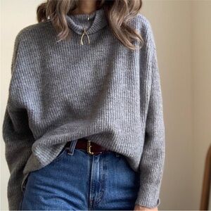 Vintage Gray Cowl Neck Sweater